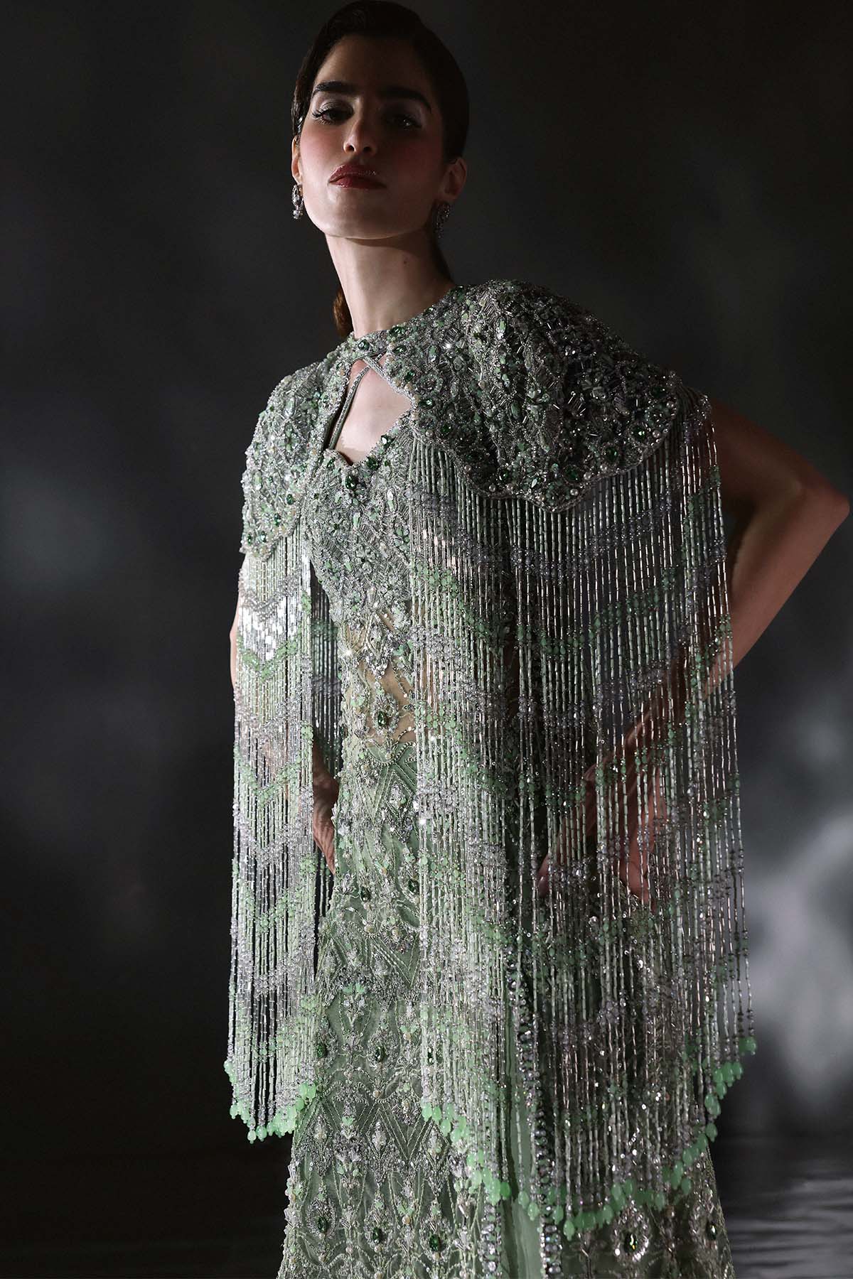 Éclat Organza Dupatta With Spray